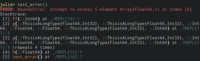 Stacktrace in 0.6 with configured colors